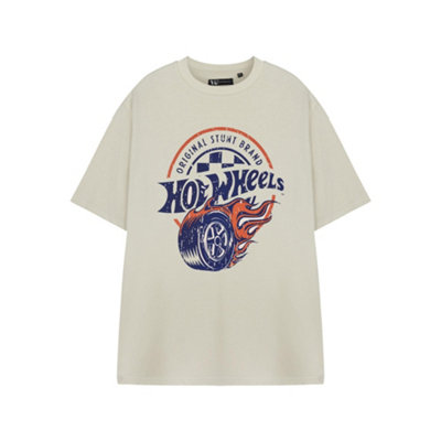 Vanilla Underground Hot Wheels Mens Beige Original Stunt Brand Short Sleeved T-Shirt (Xx-Large) from B&Q