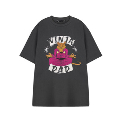 B&Q -  Teenage Mutant Ninja Turtles Mens Grey Ninja Dad Short Sleeved T-Shirt (Small)