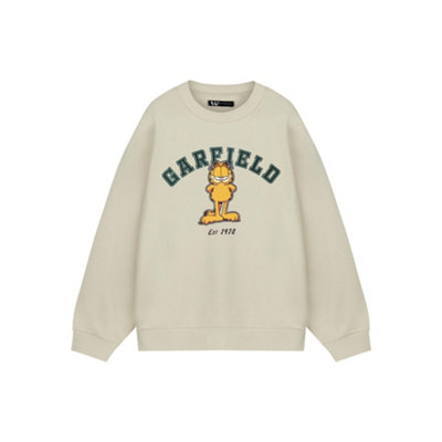 B&Q -  Garfield Unisex Beige College Sweatshirt (Medium)