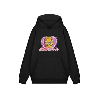 Vanilla Underground Garfield Unisex Black Heart Throb Hoodie (Large) from B&Q