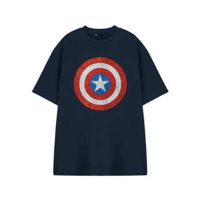 Vanilla Underground Marvel Captain America Mens Blue Captain America Shield Short Sleeved T-Shirt (Xx-Large) from B&Q