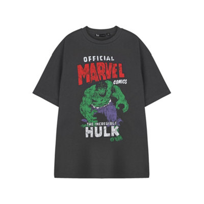 Vanilla Underground Marvel Mens Grey The Incredible Hulk Short Sleeved T-Shirt (X-Large) from B&Q