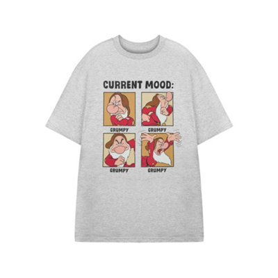 Vanilla Underground Disney Snow White And The Seven Dwarfs Mens Grey Current Mood Short Sleeved T-Shirt (Xx-Large)