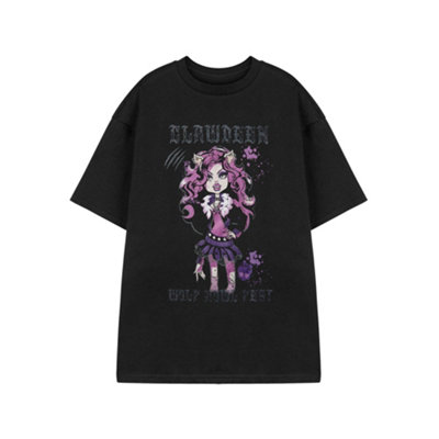 Vanilla Underground Monster High Womens Black Howl Fest Short Sleeved T-Shirt (Medium) from B&Q