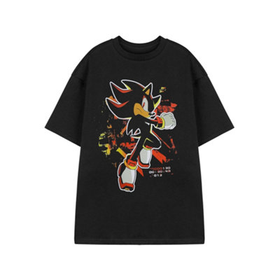 B&Q -  Sonic The Hedgehog Mens Black Shadow Paint Short Sleeved T-Shirt (Xxx-Large)