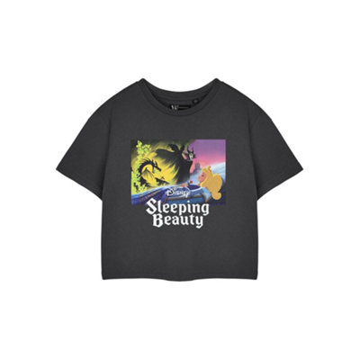 Vanilla Underground Disney Sleeping Beauty Womens Grey Aurora Cropped Short Sleeved T-Shirt (Xxx-Large) from B&Q