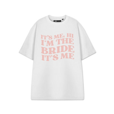 B&Q -  Show Me The Merch Womens White It's MeHi Short Sleeved T-Shirt (Medium)