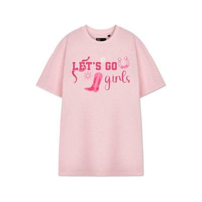 Vanilla Underground Show Me The Merch Womens Pink Let's Go Girls Short Sleeved T-Shirt (Small) from B&Q