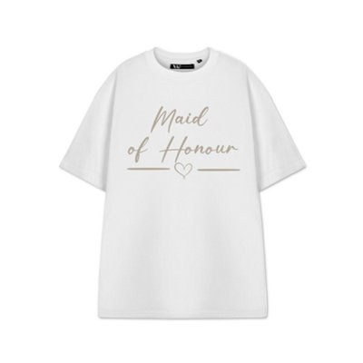 Vanilla Underground Show Me The Merch Womens White Maid Of Honour Short Sleeved T-Shirt (Small) from B&Q