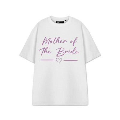 B&Q -  Show Me The Merch Womens White Mother Of The Bride Short Sleeved T-Shirt (Large)