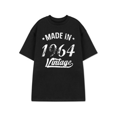 B&Q -  Show Me The Merch Mens Black Made In 1964 Short Sleeved T-Shirt (Large)