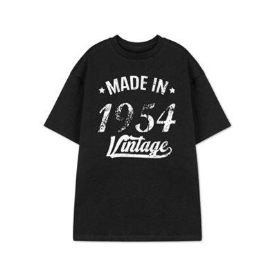 B&Q -  Show Me The Merch Mens Black Made In 1954 Short Sleeved T-Shirt (Small)