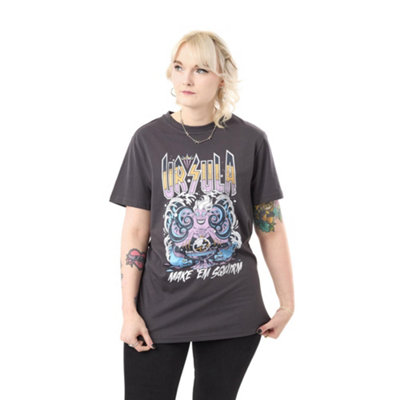 B&Q -  Disney Villains Womens Grey Ursula Short Sleeved T-Shirt (X-Large)