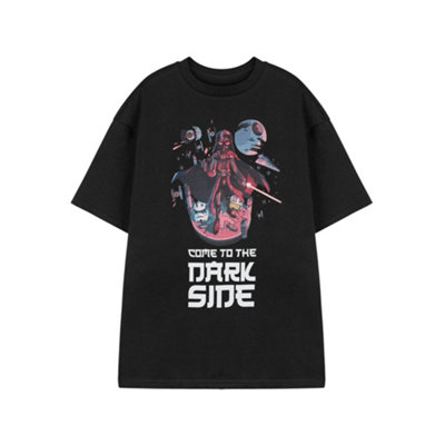 B&Q -  Star Wars Mens Black Come To The Dark Side Short Sleeved T-Shirt (Small)