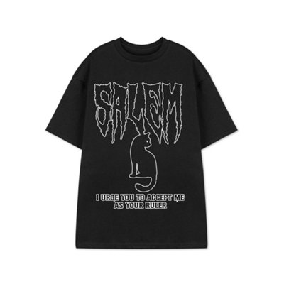 B&Q -  Show Me The Merch Womens Black Salem Short Sleeved T-Shirt (Medium)