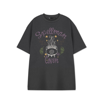 B&Q -  Show Me The Merch Womens Grey Spellman Coven Short Sleeved T-Shirt (Large)