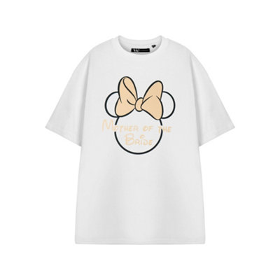 B&Q -  Disney Minnie Mouse Womens White Mother Of The Bride Hen Party Short Sleeved T-Shirt (Xxx-Large)