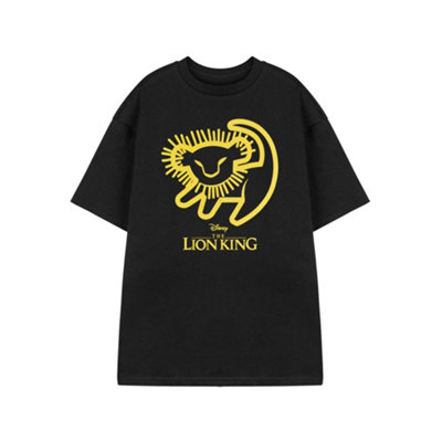 B&Q -  Disney Unisex Black Lion King Adults Short Sleeved T-Shirt (Small)