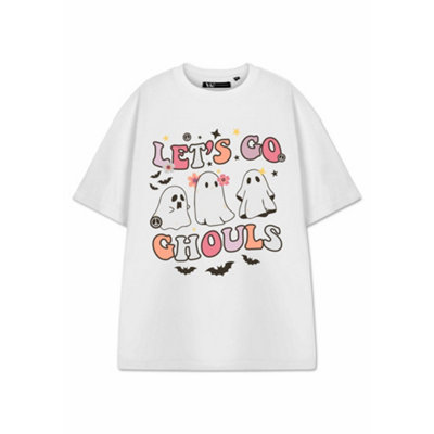 Vanilla Underground White Show Me The Merch Womens Let's Go Ghouls Short Sleeved T-Shirt ) Medium B&Q