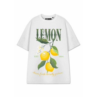 Vanilla Underground Show Me The Merch Womens White Lemon Short Sleeved T-Shirt (Large) from B&Q