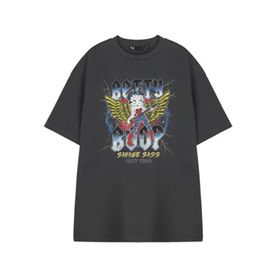 B&Q -  Betty Boop Womens Grey Savage Sass Short Sleeved T-Shirt (X-Large)