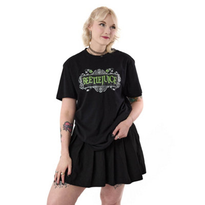Vanilla Underground Beetlejuice Unisex Black Logo Short Sleeved T-Shirt (Small) from B&Q