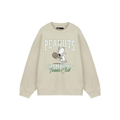 Vanilla Underground Peanuts Snoopy Unisex Beige Tennis Sweatshirt (Xx-Large) from B&Q