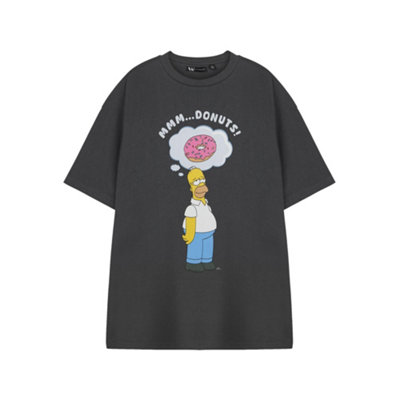 Vanilla Underground The Simpsons Mens Grey Donuts Short Sleeved T-Shirt (Medium) from B&Q