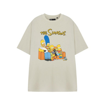 B&Q -  The Simpsons Mens Beige Couch Short Sleeved T-Shirt (Large)