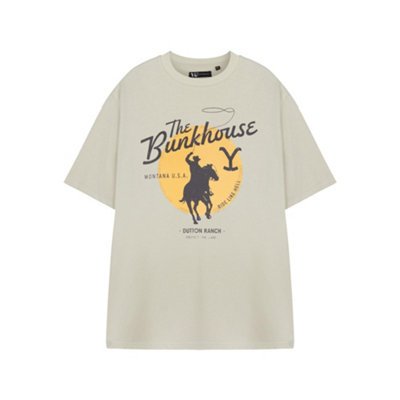 B&Q -  Yellowstone Mens Beige The Bunkhouse Short Sleeved T-Shirt (Xx-Large)