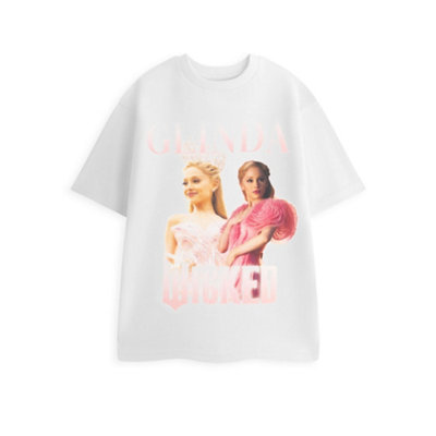 B&Q -  Wicked Womens White Glinda Womens Short Sleeved T-Shirt (Medium)