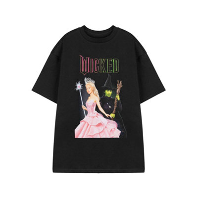 B&Q -  Wicked Womens Black Glinda & Elphaba Short Sleeved T-Shirt (Xxx-Large)