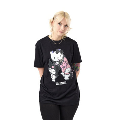 B&Q -  Hello Kitty Womens Black Rock Life Short Sleeved T-Shirt (Xxx-Large)