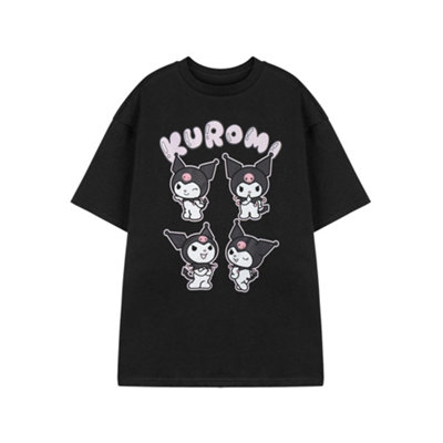 B&Q -  Hello Kitty Womens Black Kuromi Short Sleeved T-Shirt (X-Large)