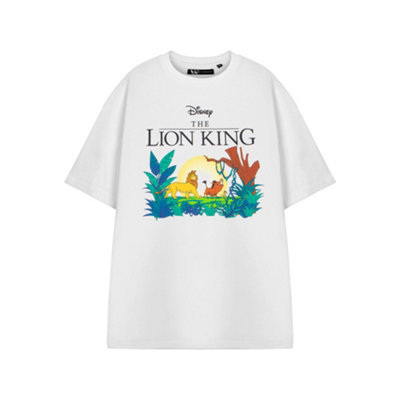 B&Q -  Disney Womens White Lion King Short Sleeved T-Shirt (X-Large)