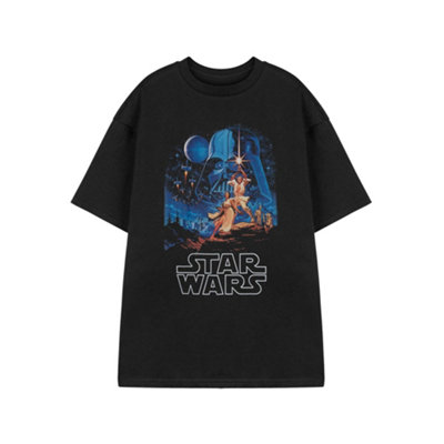 B&Q -  Star Wars Mens Black Vintage Short Sleeved T-Shirt (Large)