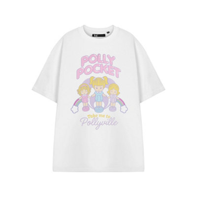 Vanilla Underground Polly Pocket Womens White Pollyville Short Sleeved T-Shirt (X-Large) from B&Q