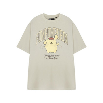 Vanilla Underground Hello Kitty & Friends Womens Beige Pompompurin Short Sleeved T-Shirt (Xx-Large) from B&Q