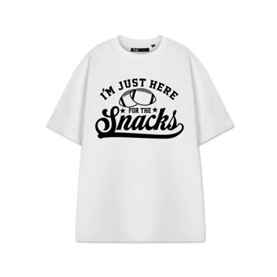 Vanilla Underground White Show Me The Merch Unisex Here For The Snacks Short Sleeved T-Shirt ) Large B&Q