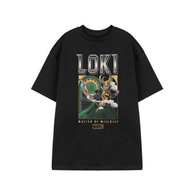 B&Q -  Marvel Mens Black Loki Short Sleeved T-Shirt (X-Large)