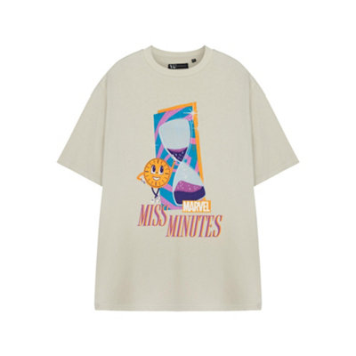 Vanilla Underground Marvel Womens Beige Miss Minutes Short Sleeved T-Shirt (Large) from B&Q