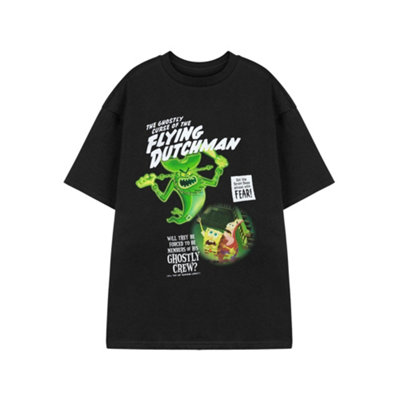 Vanilla Underground Spongebob Squarepants Unisex Black Flying Dutchman Short Sleeved T-Shirt (Large) from B&Q