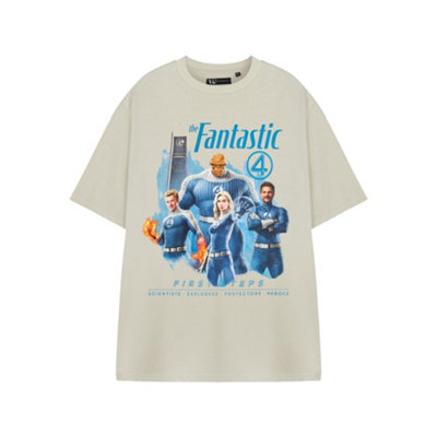 B&Q -  Marvel First Steps Unisex Beige Fantastic Four Short Sleeved T-Shirt (X-Large)