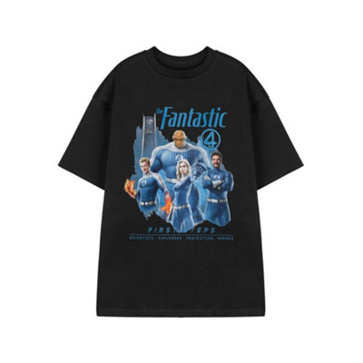 B&Q -  Marvel First Steps Mens Black Fantastic Four Short Sleeved T-Shirt (Xx-Large)