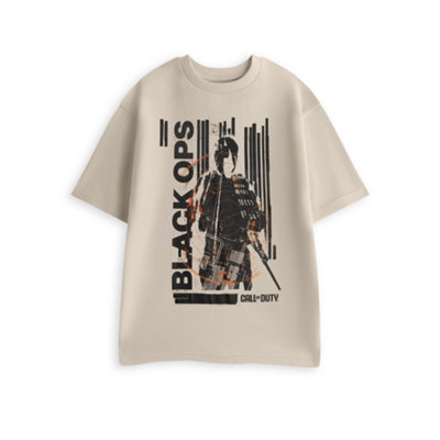 B&Q -  Call Of Duty Mens Beige Black Ops Target Short Sleeved T-Shirt (Large)