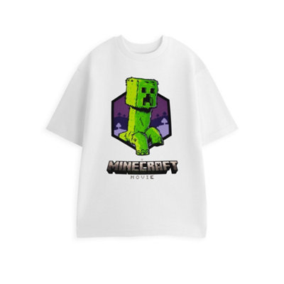 Vanilla Underground Minecraft Mens White Creeper Short Sleeved T-Shirt (Xxx-Large) from B&Q