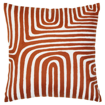 B&Q -  Bosie Ozella Rust And White Cushion