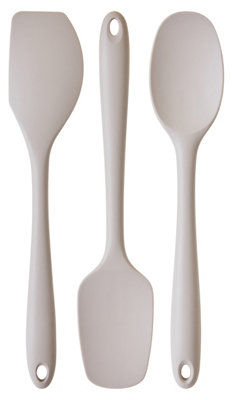 B&Q -  Interiors By Premier Natural Stone 3Pc Silicone Kitchen Tool Set,utensils Including SpoonSpatula & Turner With Hanging Loops