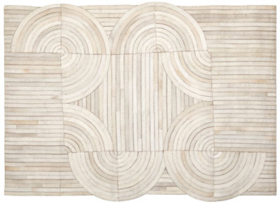 Orsina Bosie Safira Small Natural Hair On Leather Rug from B&Q