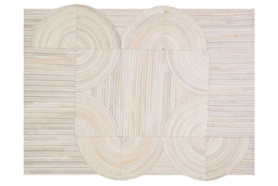 Orsina Bosie Safira Large Natural Hair On Leather Rug from B&Q